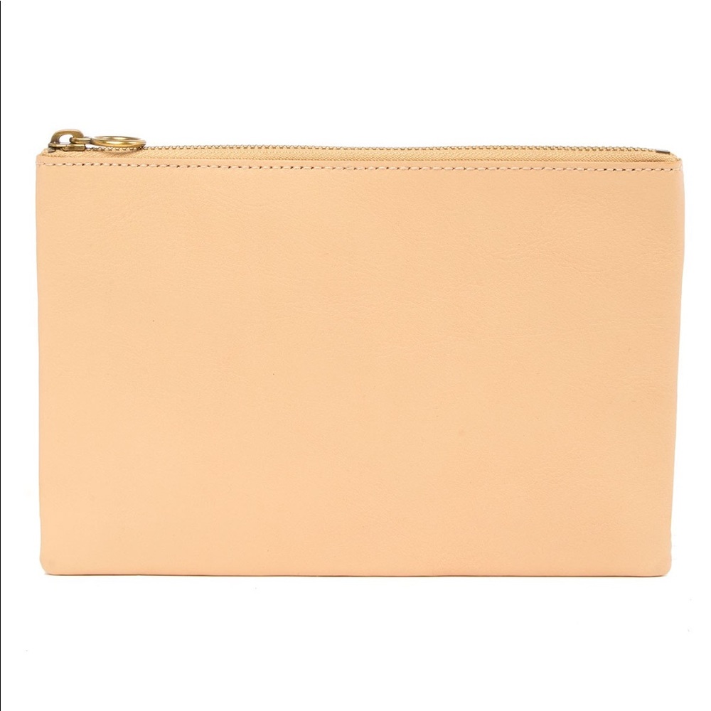 NWOT Madewell Leather Pouch Clutch Natural Tan